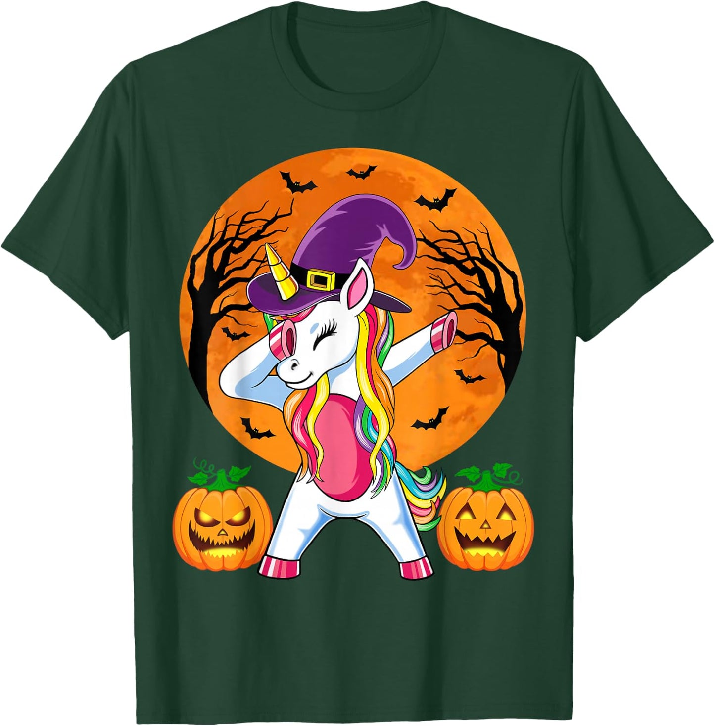 Süße Hexe Einhorn Halloween Witchy Unicorn Kürbis Mädchen T-Shirt - T-Shirt | Forest