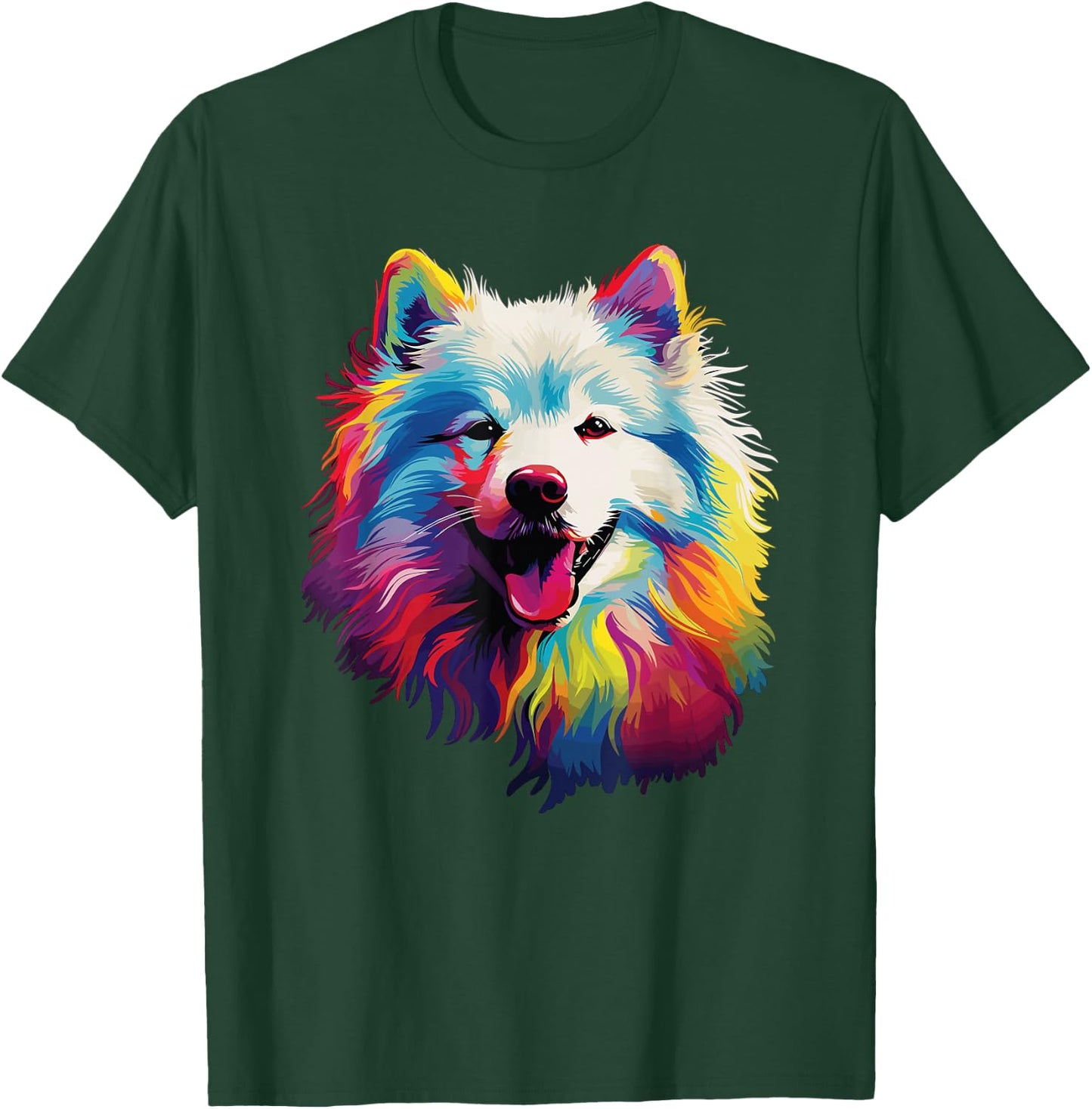 Watercolour Colourful Samoyed Dogs T-Shirt - T-Shirt | Forest