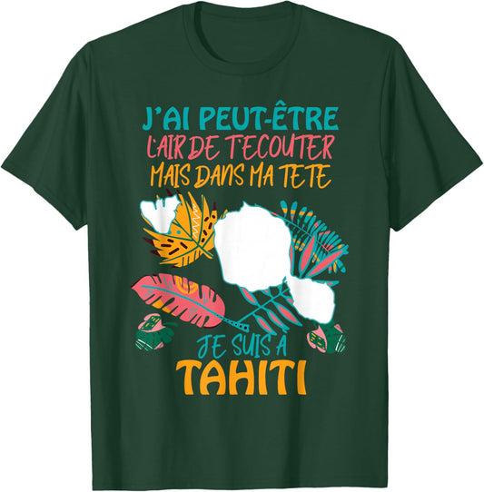 Tahiti French Polynesia Humor Vacances Au Soleil , Black, S T-Shirt - T-Shirt | Forest