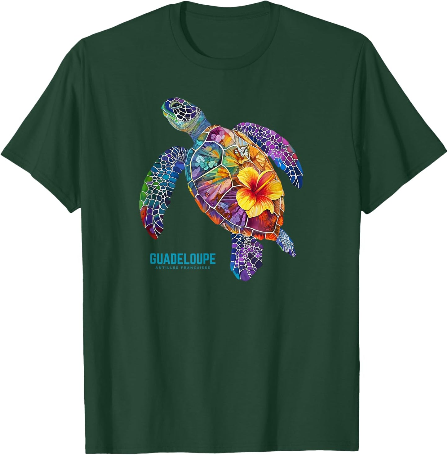 Holiday Guadeloupe Caribbean Sea Turtle French West Indies T-Shirt - T-Shirt | Forest