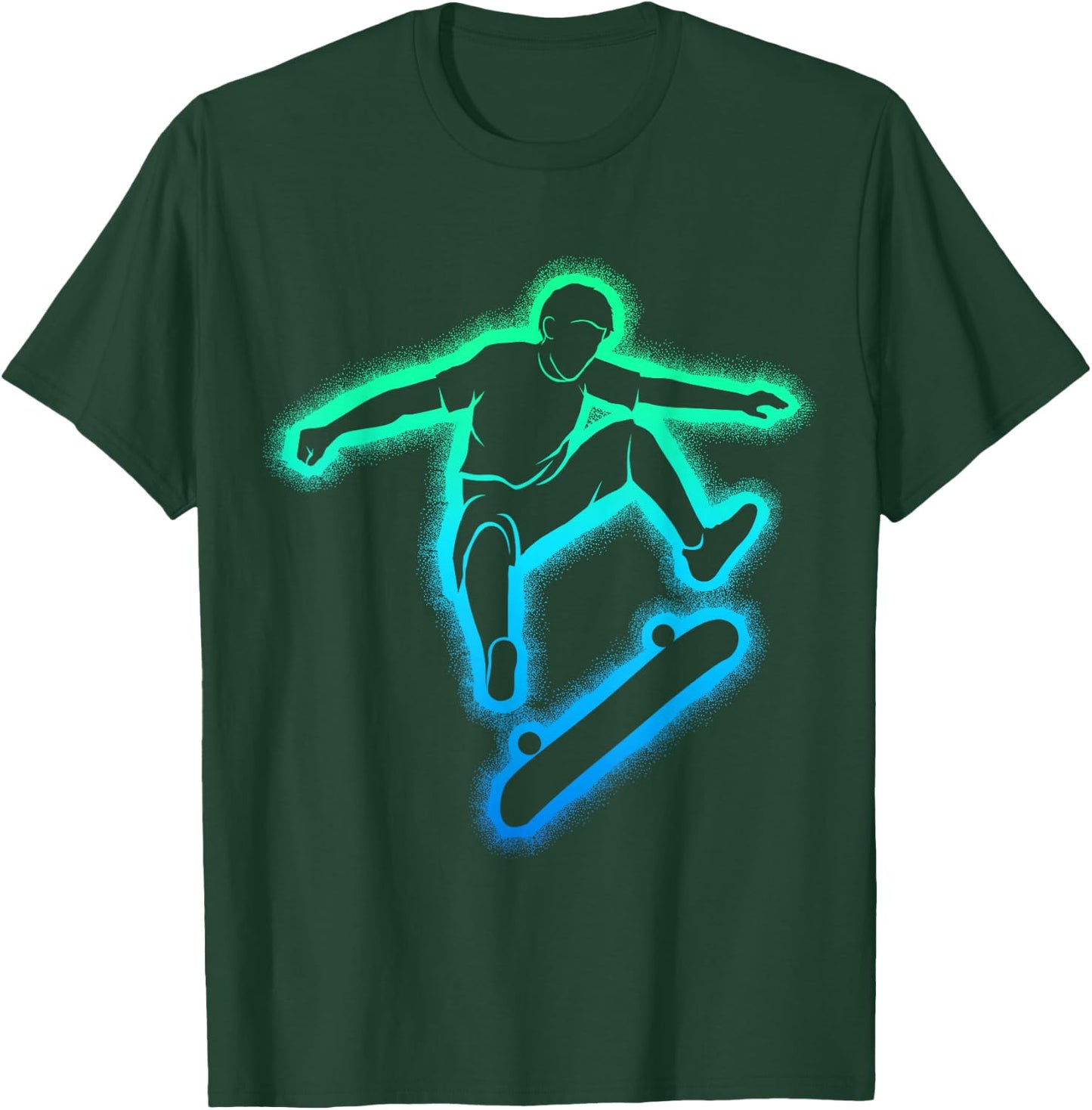 Skateboard Skateboarder Skater Boys Kids , black T-Shirt - T-Shirt | Forest