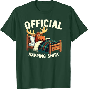 Official Sleepshirt Moose Sleeping Napping T-Shirt - T-Shirt | Forest