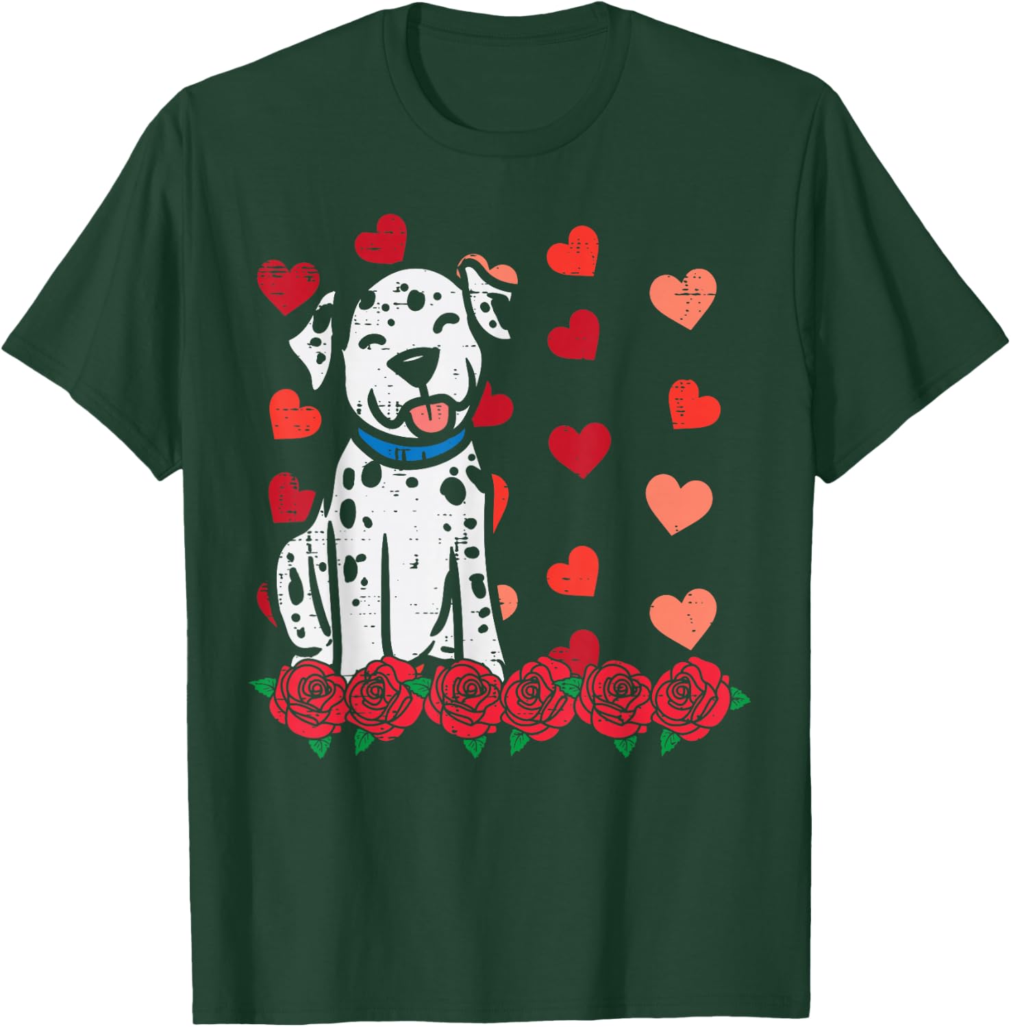 Valentines Day Dalmatian Dog Cute Men Women Kids Toddlers T-Shirt - T-Shirt | Forest
