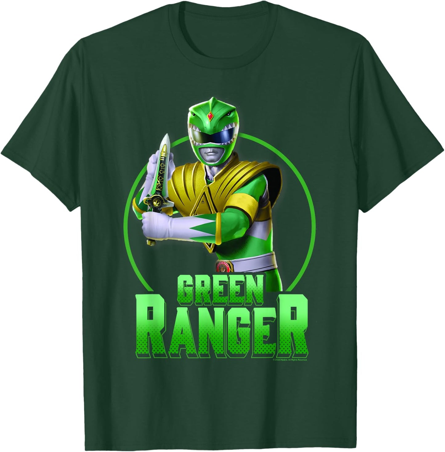 Power Rangers Green Ranger Karate Action Circle Portrait T-Shirt - T-Shirt | Forest