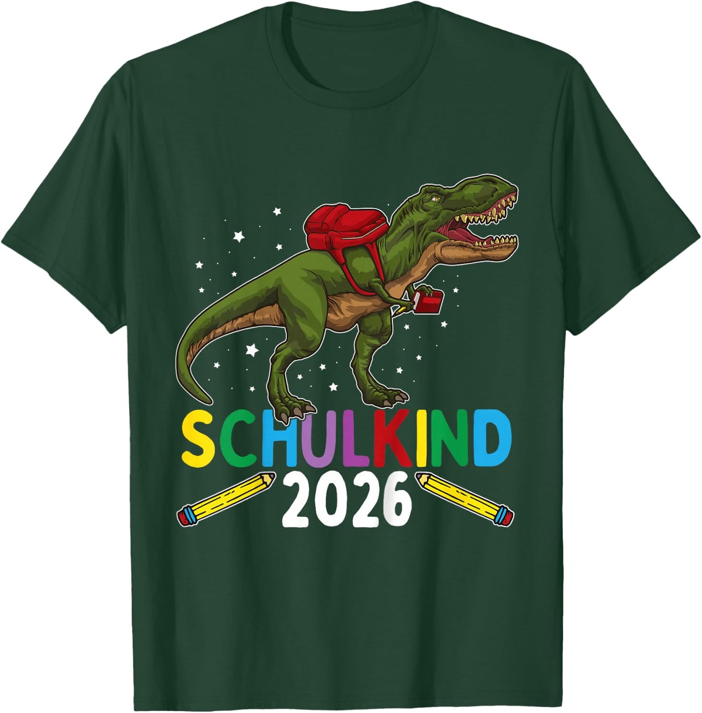 Einschulung Junge Dinosaurier Schulkind 2026 T-Shirt - T-Shirt | Forest