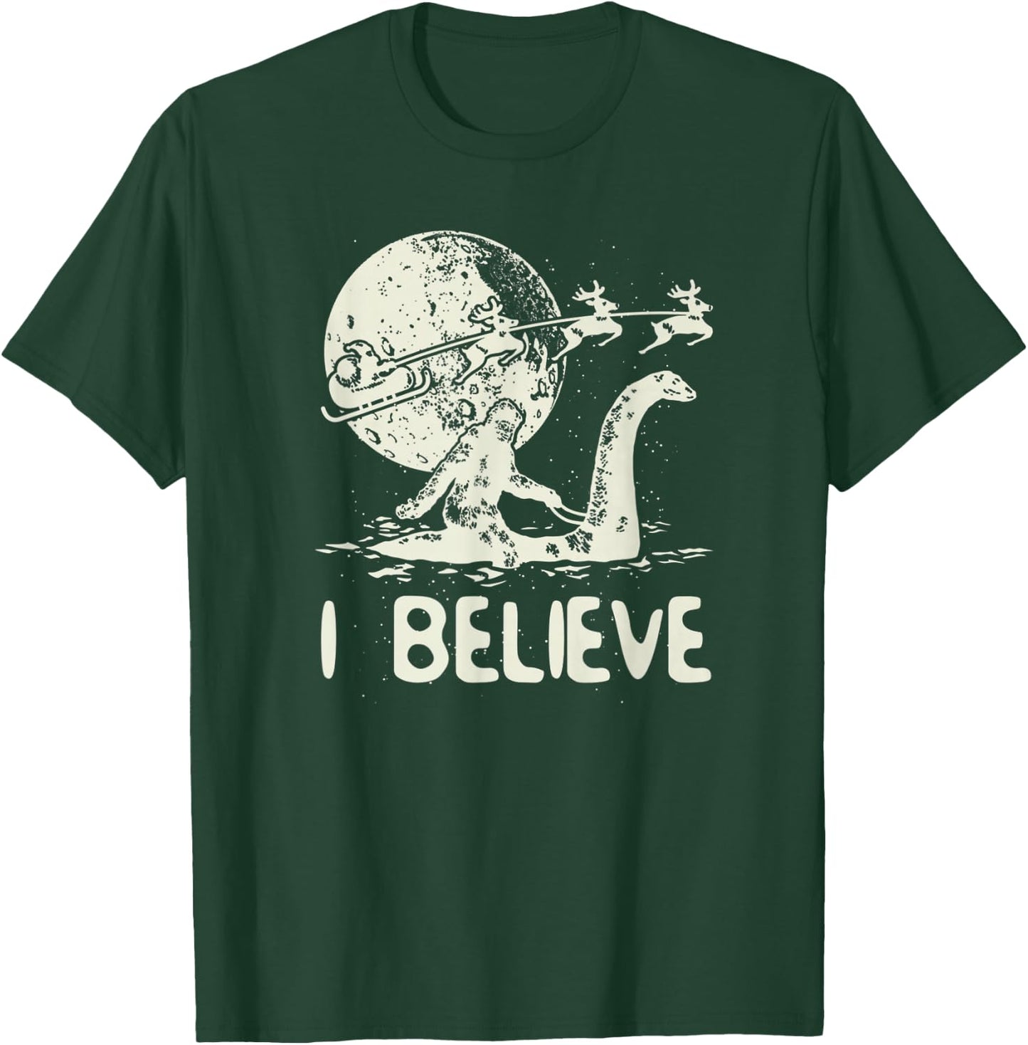 I Believe in Bigfoot Sasquatch Yeti and Santa Claus T-Shirt - T-Shirt | Forest