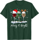Three Wine Glasses Merry And Bright Christmas Wine Lover T-Shirt - T-Shirt | Forest