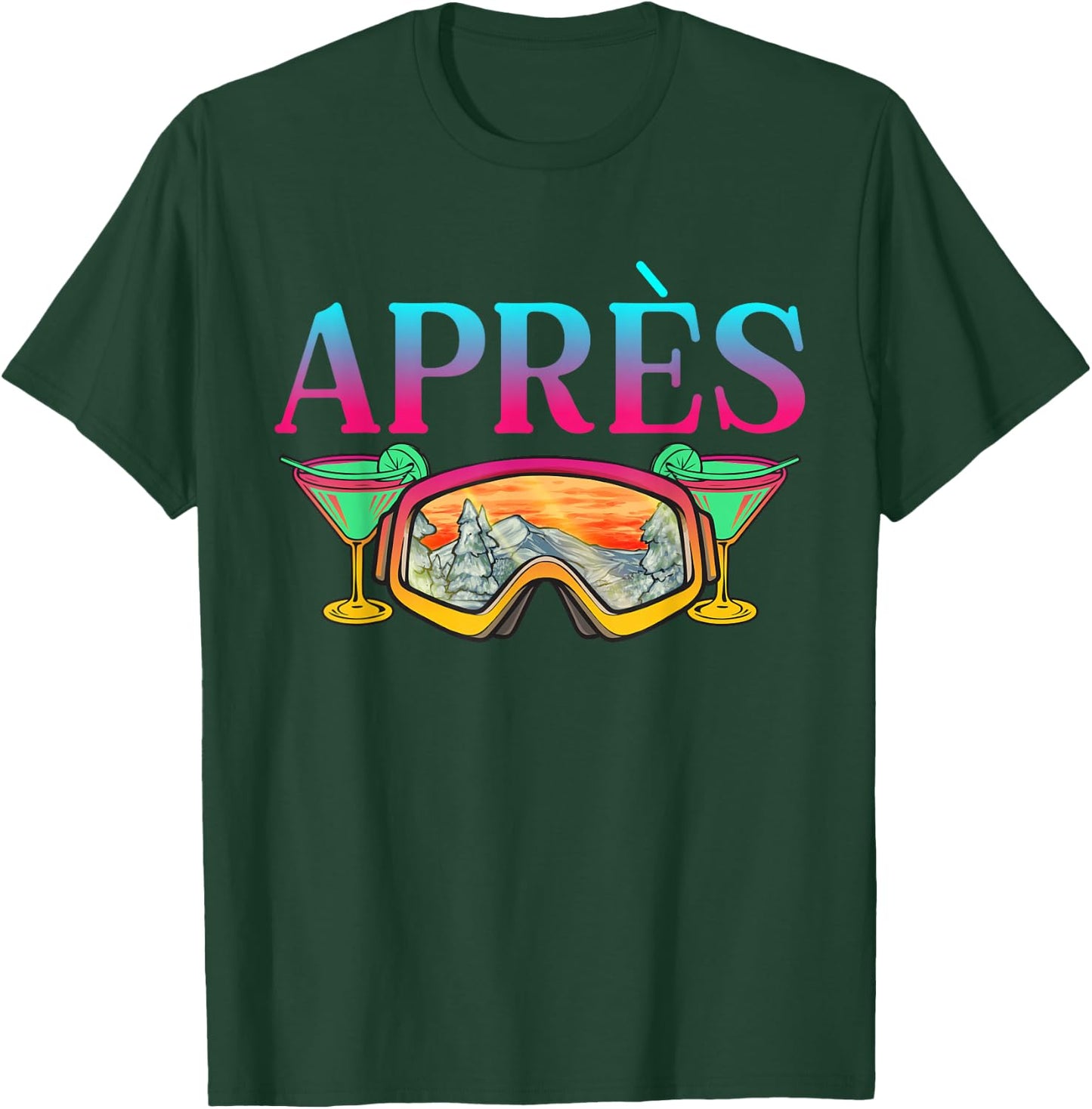Ski 90s 80s Skiing Outfit Après Retro Skiing T-Shirt - T-Shirt | Forest