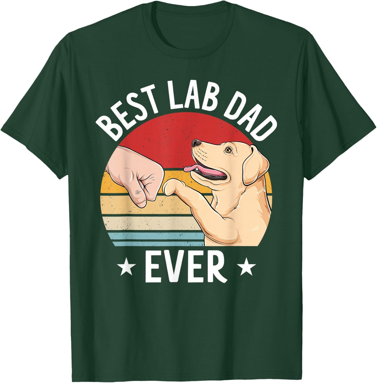 Best Lab Dad Ever Cool Labrador Retriever Dog Lover Owner T-Shirt - T-Shirt | Forest