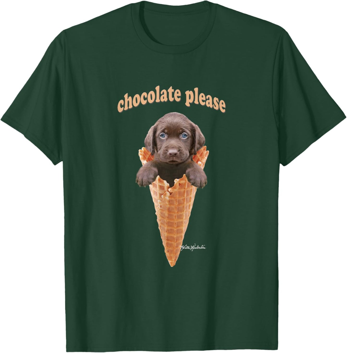 Chocolate Lab Waffle Cone Ice Cream Cute Puppy T-Shirt - T-Shirt | Forest