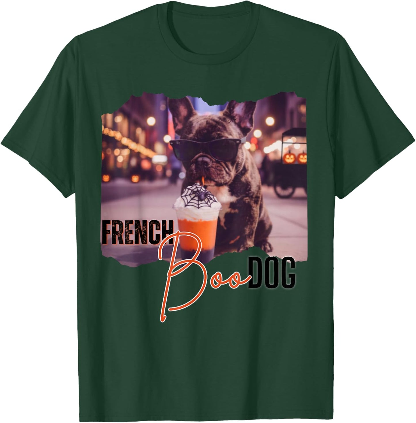 Bulldog Halloween Trick Or Treat Frenchie Dog Lover T-Shirt - T-Shirt | Forest