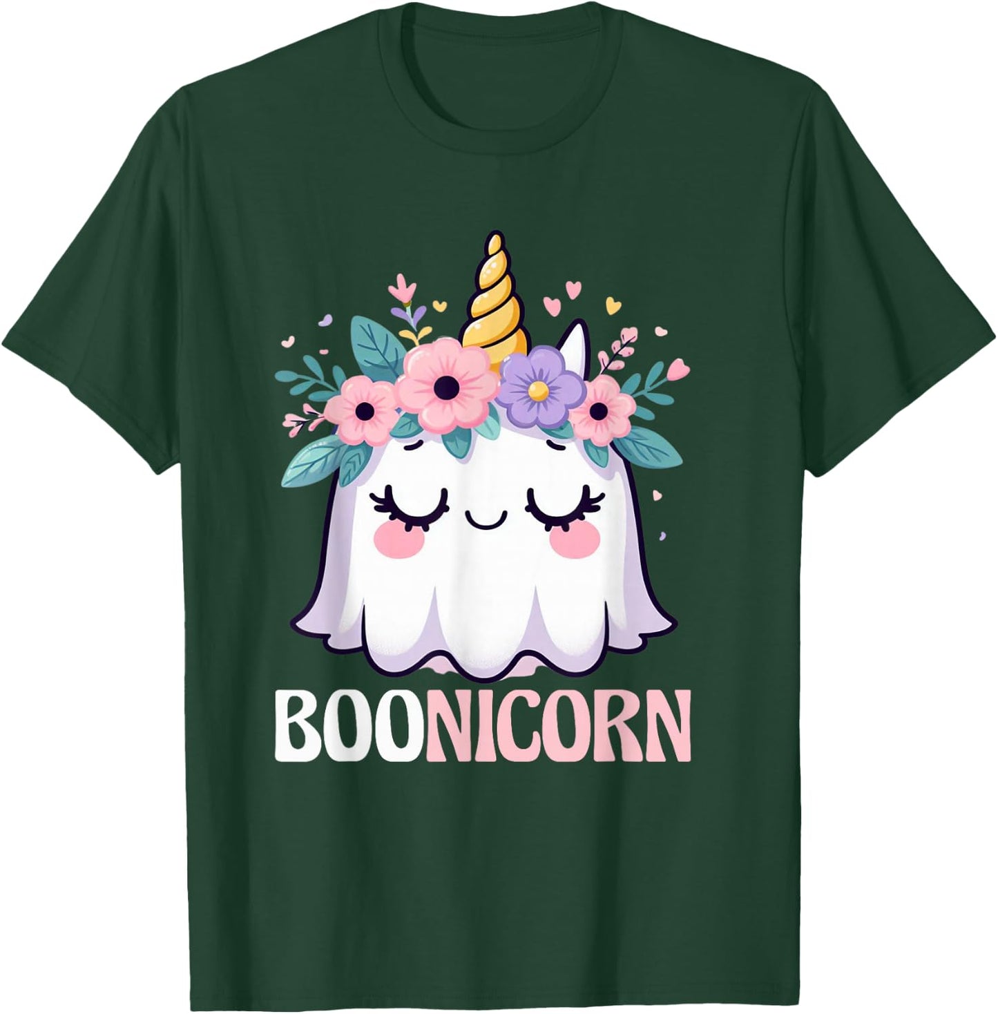 Boonicorn Unicorn Ghost, Unicorn Halloween for Girls T-Shirt - T-Shirt | Forest