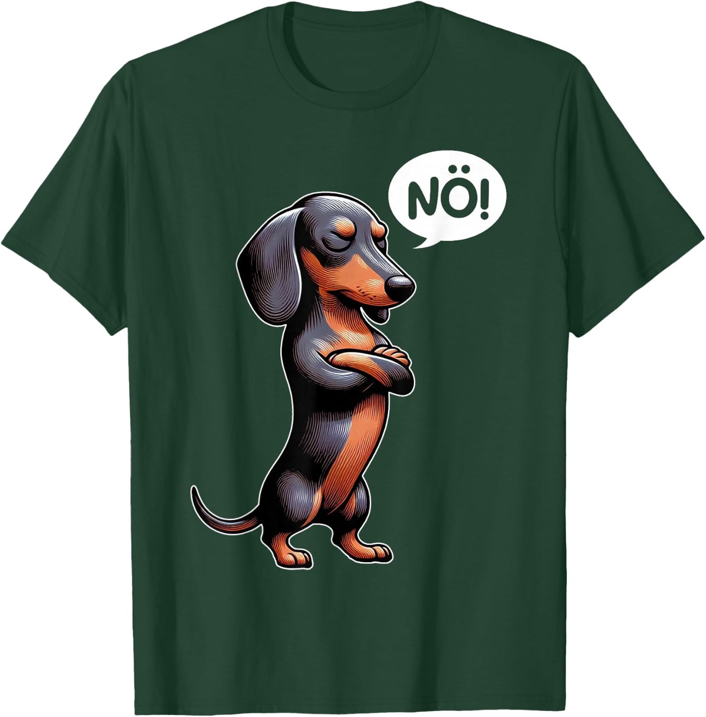 Dickköpfiger Rauhaardackel Nö Dachshund Dog Funny Dog , black T-Shirt - T-Shirt | Forest
