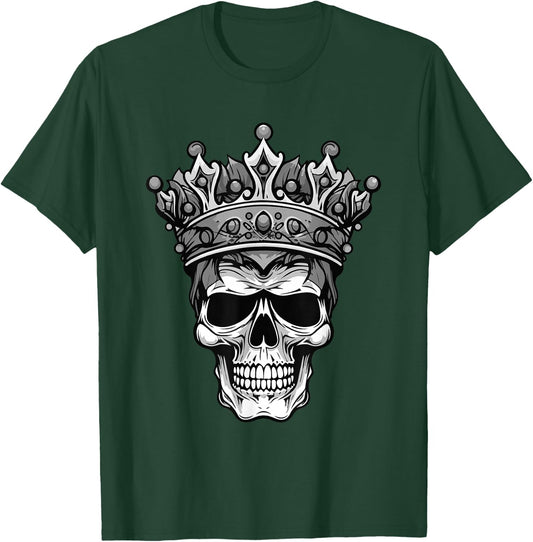 King Skull Head Crown Portrait T-Shirt - T-Shirt | Forest