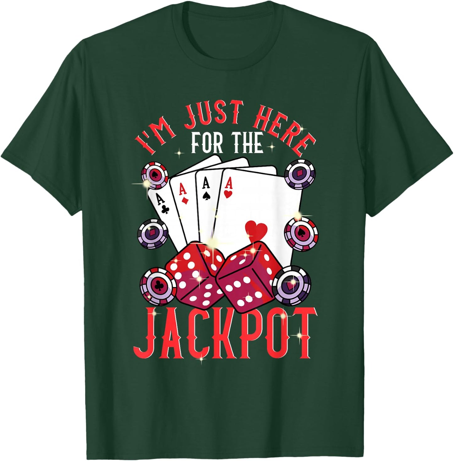 Casino Shirt Jackpot Cards Chips Las Vegas Gambling Holiday , black T-Shirt - T-Shirt | Forest