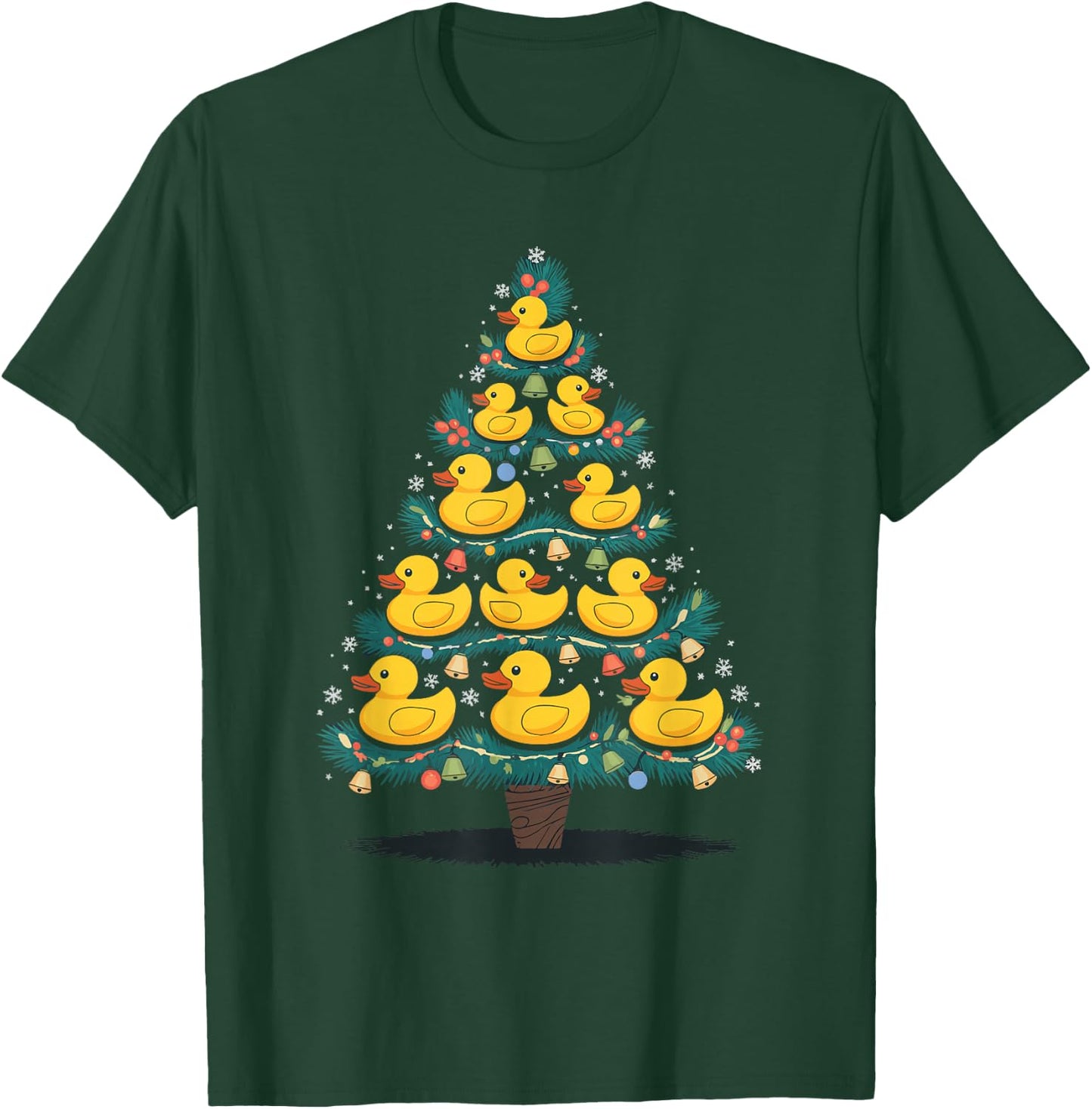 Rubber Duck Christmas Tree - -Adults, -Kids - Black - Small - Short Sleeve T-Shirt - T-Shirt | Forest