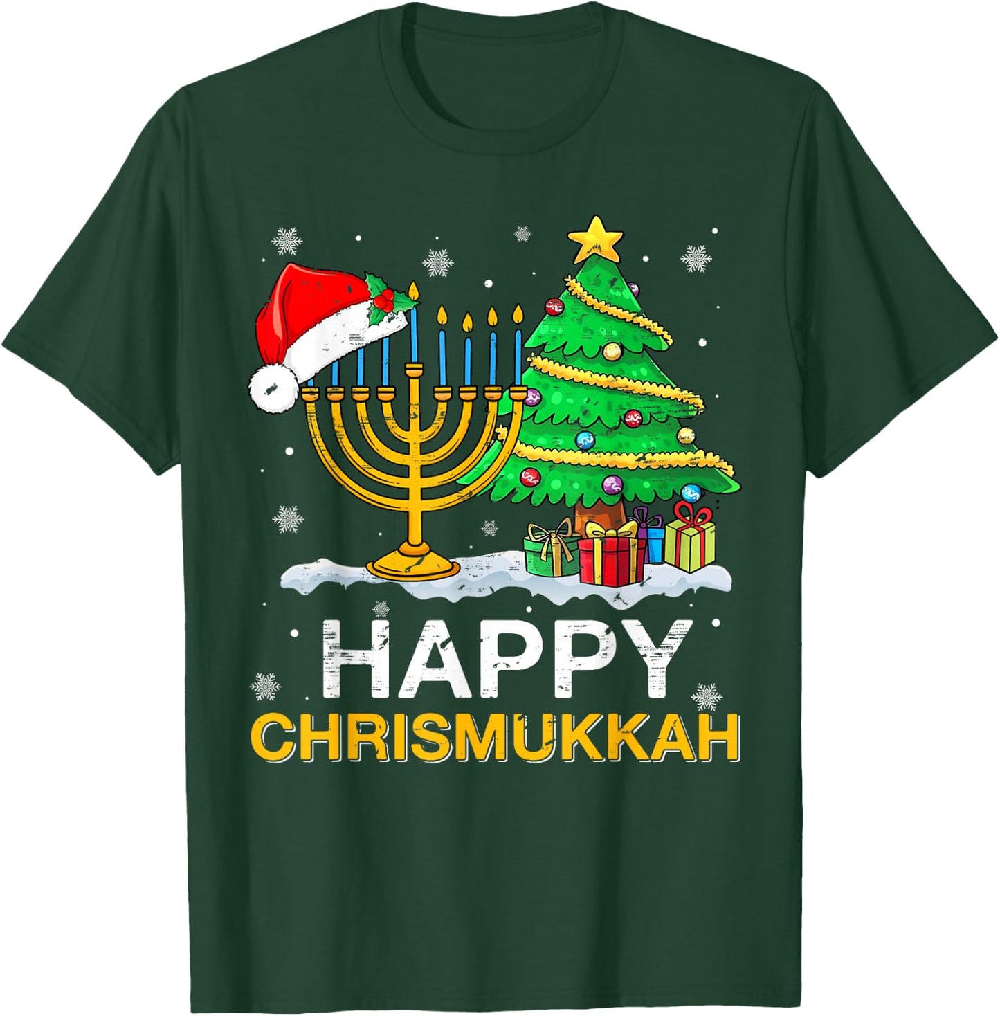Happy Chrismukkah Jewish Christmas Hanukkah Holiday Chanukah T-Shirt - T-Shirt | Forest