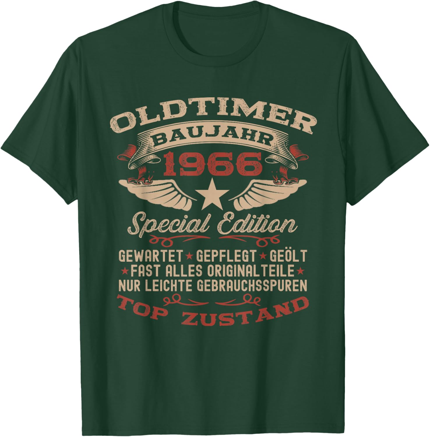58th Birthday Gift Vintage 1966 Vintage Funny , black T-Shirt - T-Shirt | Forest
