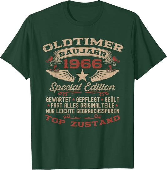 58th Birthday Gift Vintage 1966 Vintage Funny , black T-Shirt - T-Shirt | Forest
