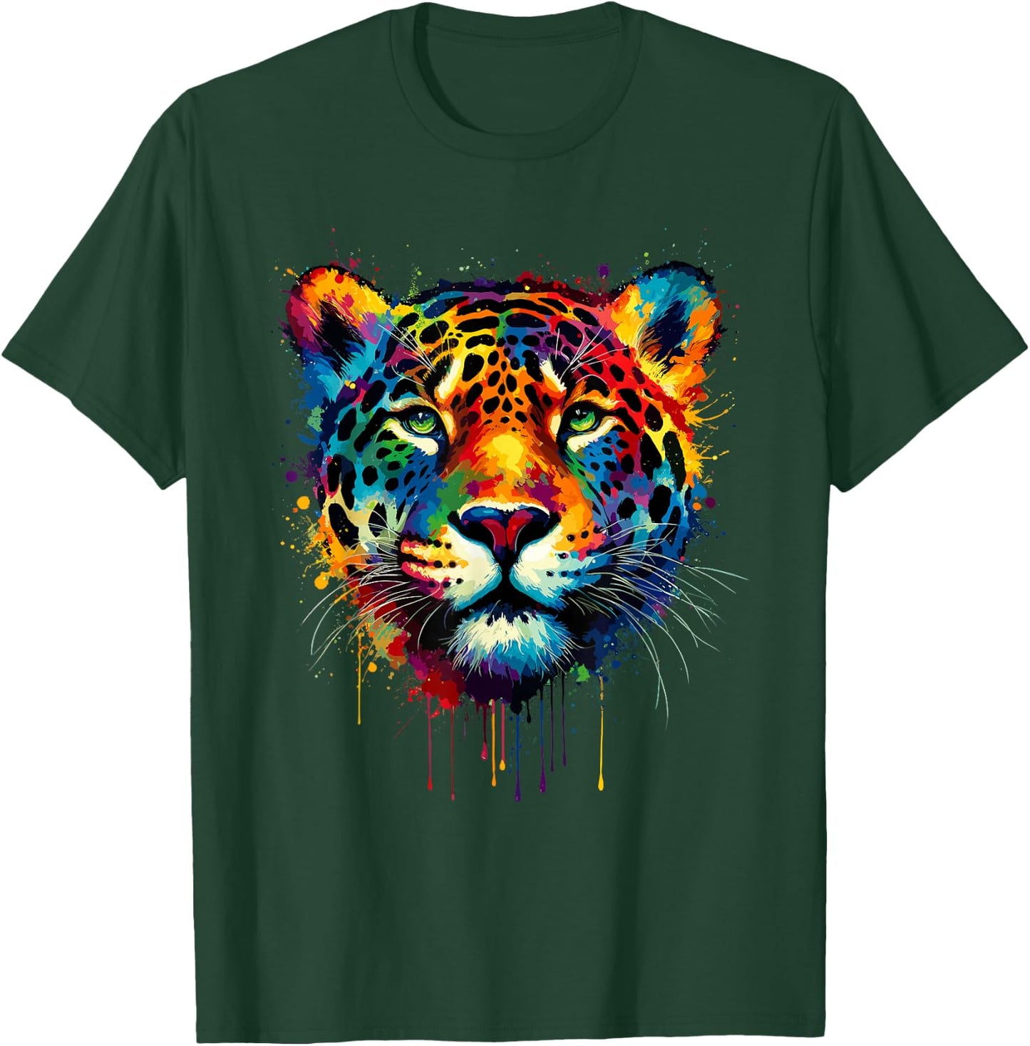 Colorful Splash Art Jaguar Jaguars Zoo T-Shirt - T-Shirt | Forest