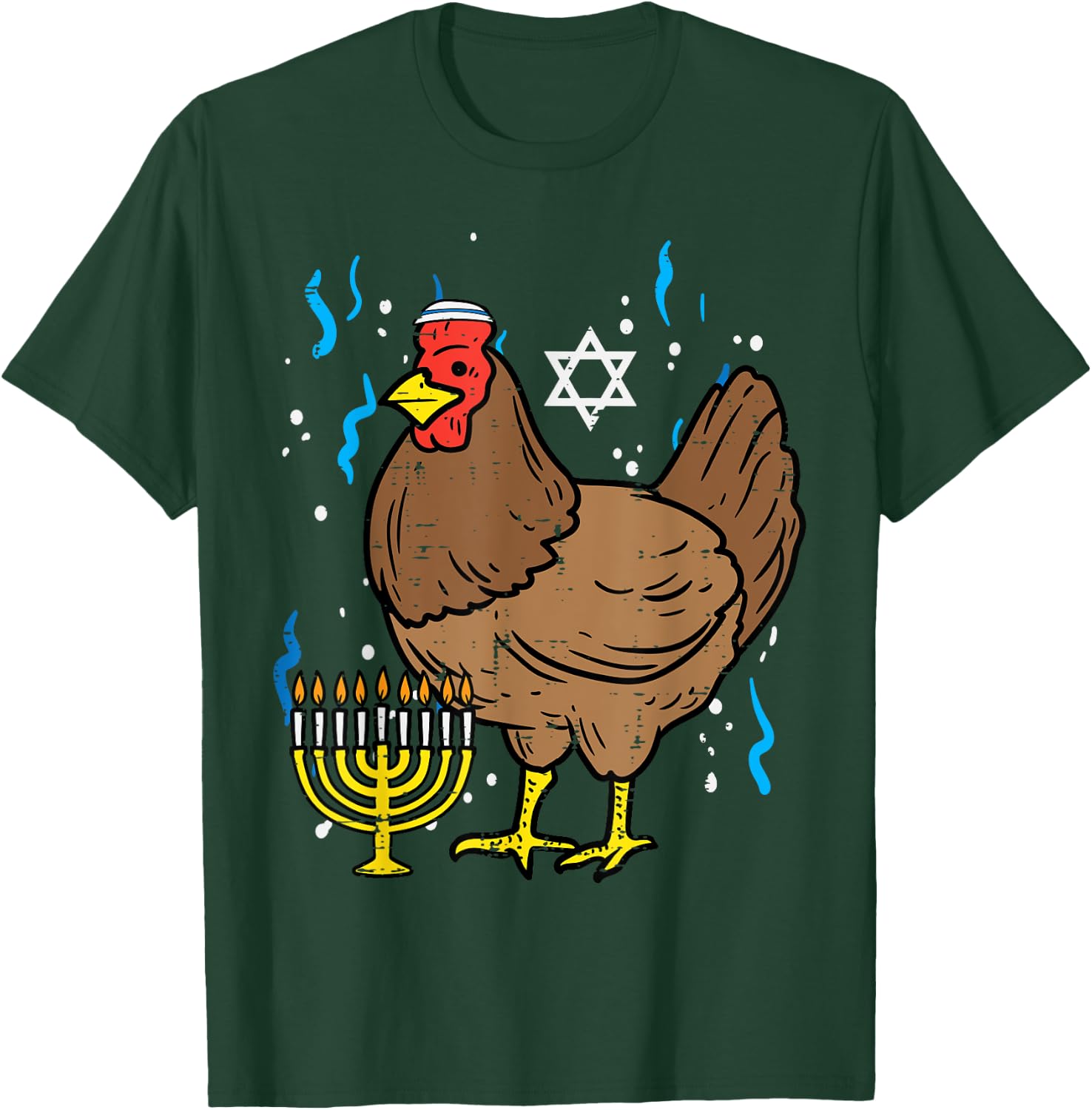 Hanukkah Chicken Chanukah Jewish Farm Farmer Men Women Kids T-Shirt - T-Shirt | Forest
