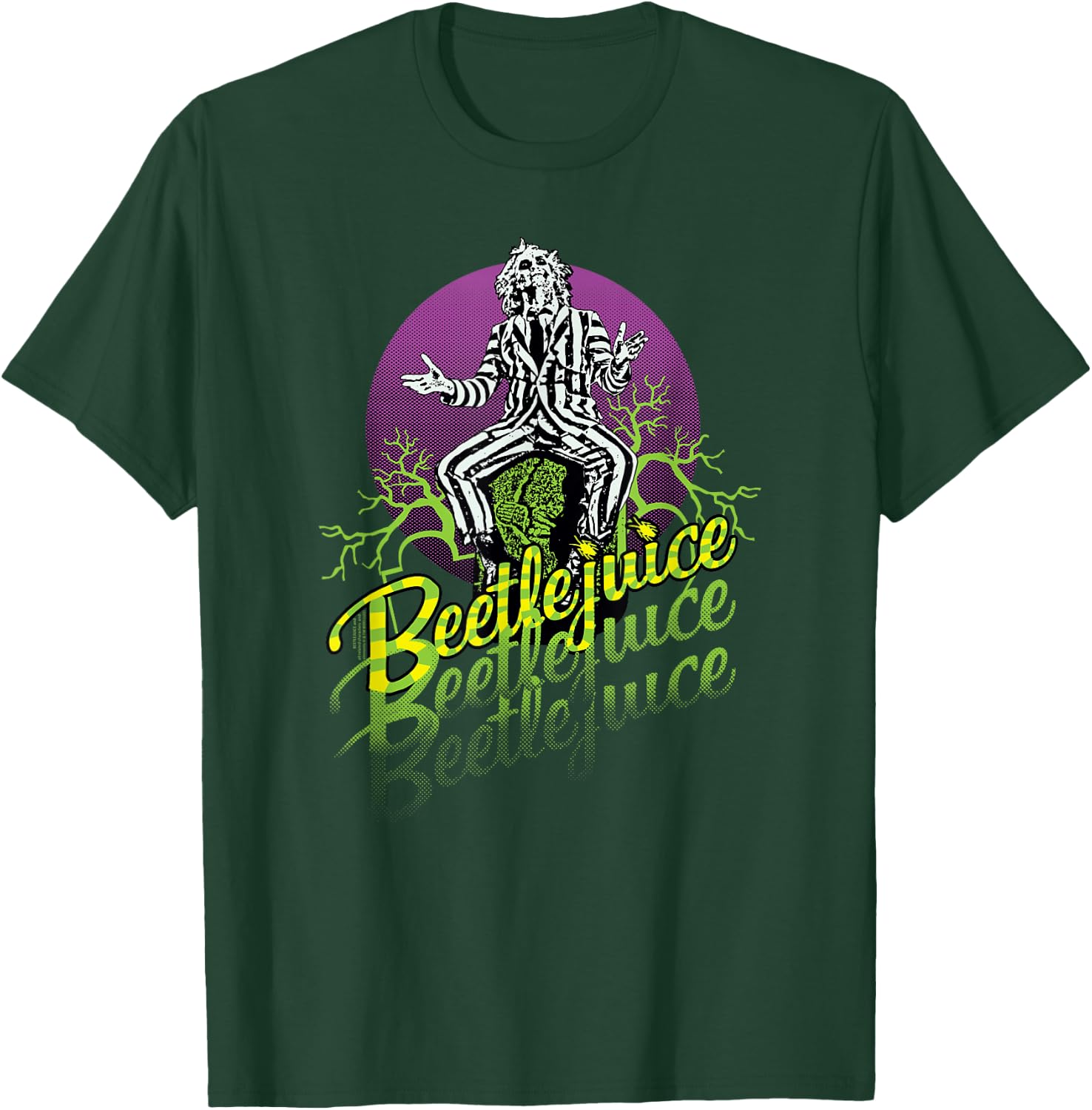 Beetlejuice Purple Circle , black, s T-Shirt - T-Shirt | Forest