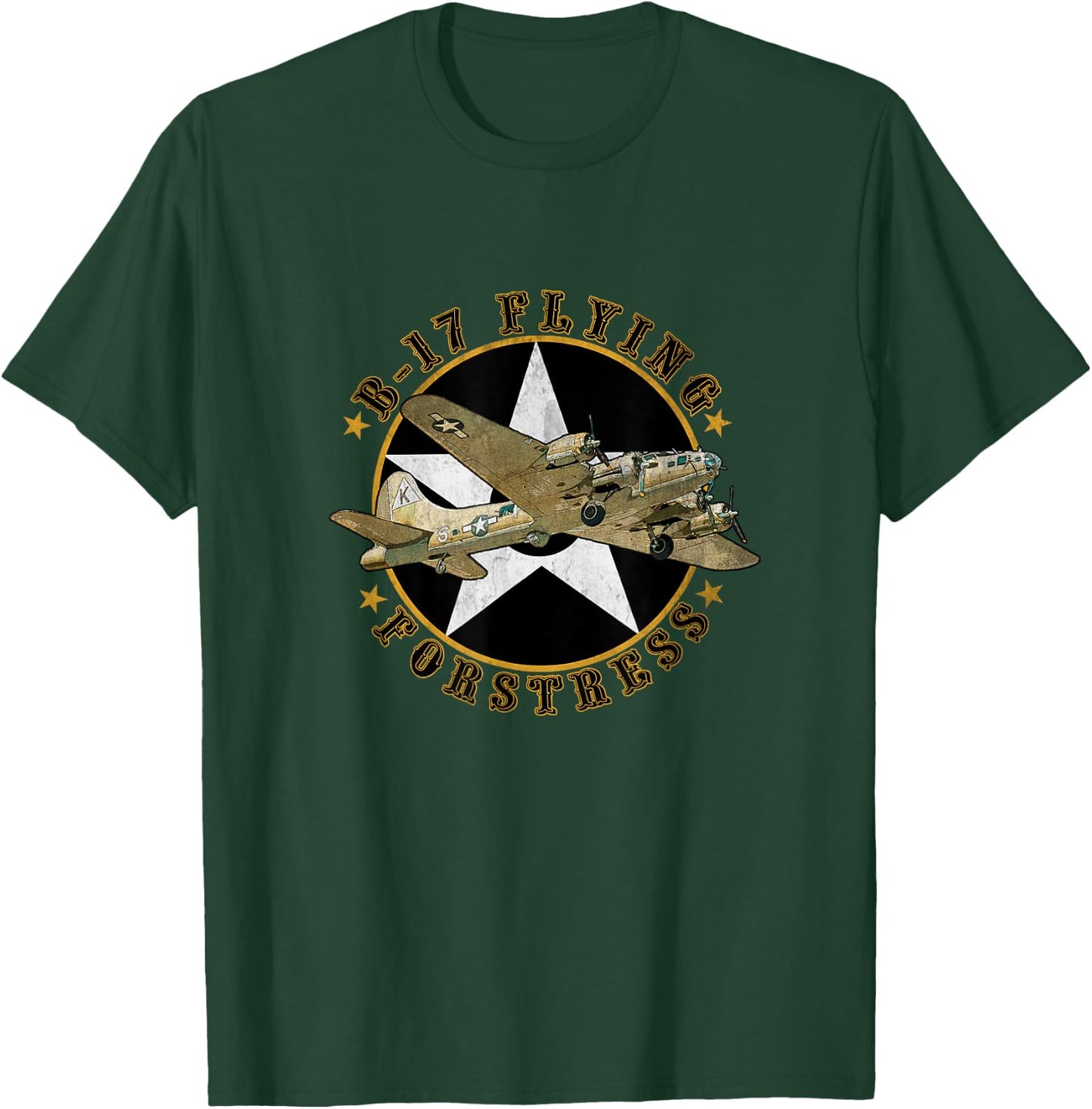 B-17 Flying Fortress WW2 B 17 Vintage Military Aircraft Papa T-Shirt - T-Shirt | Forest