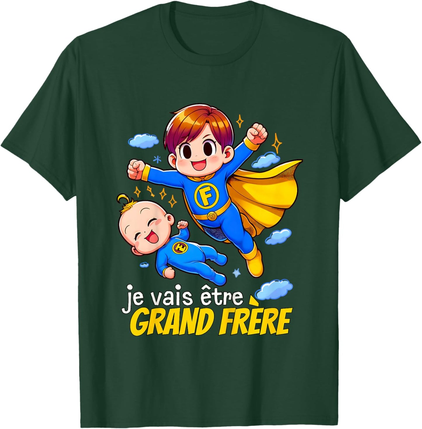 Kid Future Big Brother 2025 Gift Boys Super Big Brother , Black, 2 T-Shirt - T-Shirt | Forest