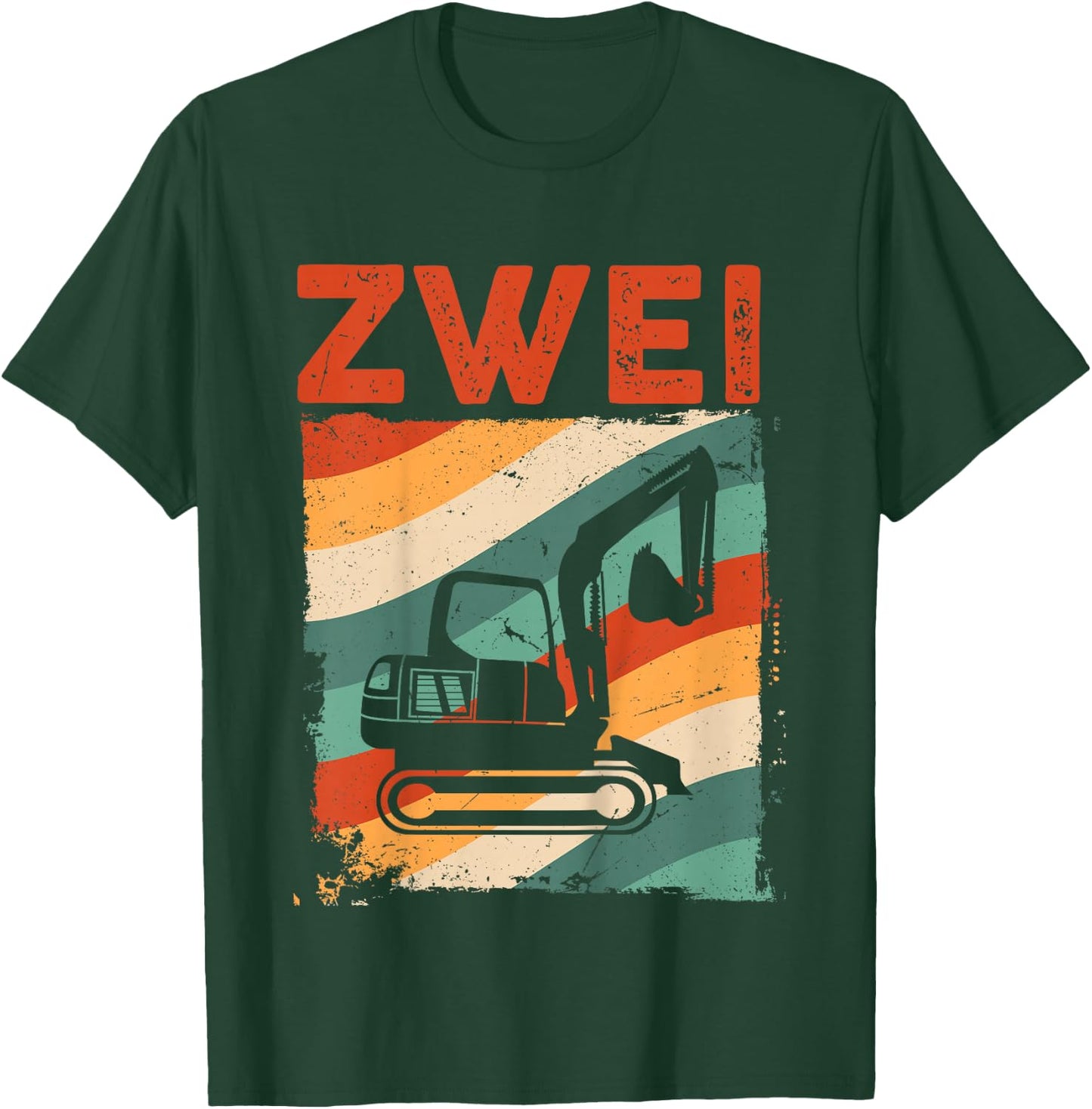 Bagger 2 Jahre | Baustelle | 2. Geburtstag Junge Bagger T-Shirt - T-Shirt | Forest