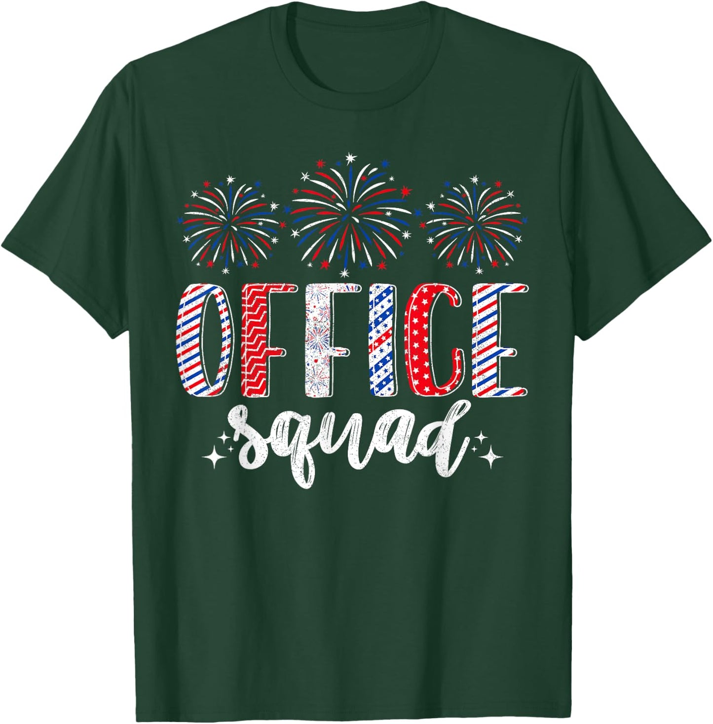 4th of July Patriotic Office Squad Men Women Matching T-Shirt - T-Shirt | Forest