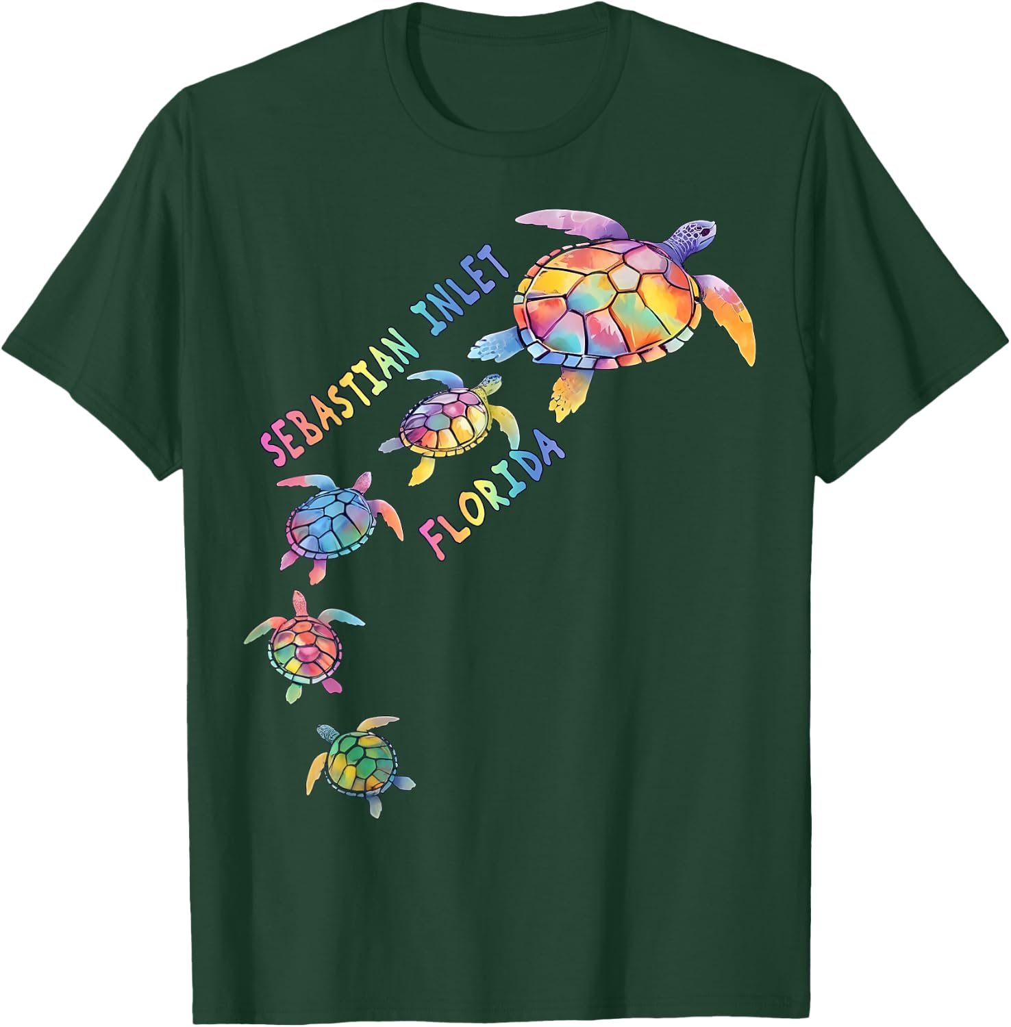 Sebastian Inlet Florida Sea Turtle Lover Beach Vacation T-Shirt - T-Shirt | Forest