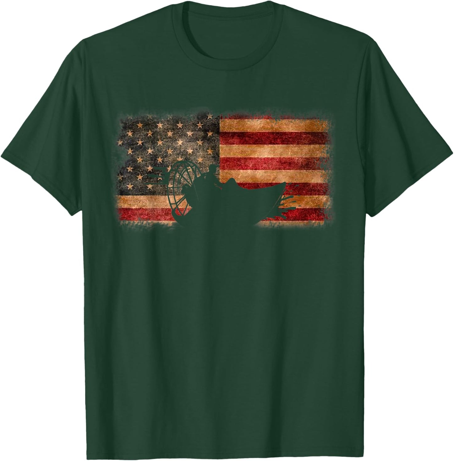American Flag Airboat Racing America Gift T-Shirt - T-Shirt | Forest