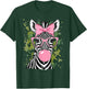 Zebra Wearing Glasses and Blowing Pink Bubble Gum T-Shirt - T-Shirt | Forest