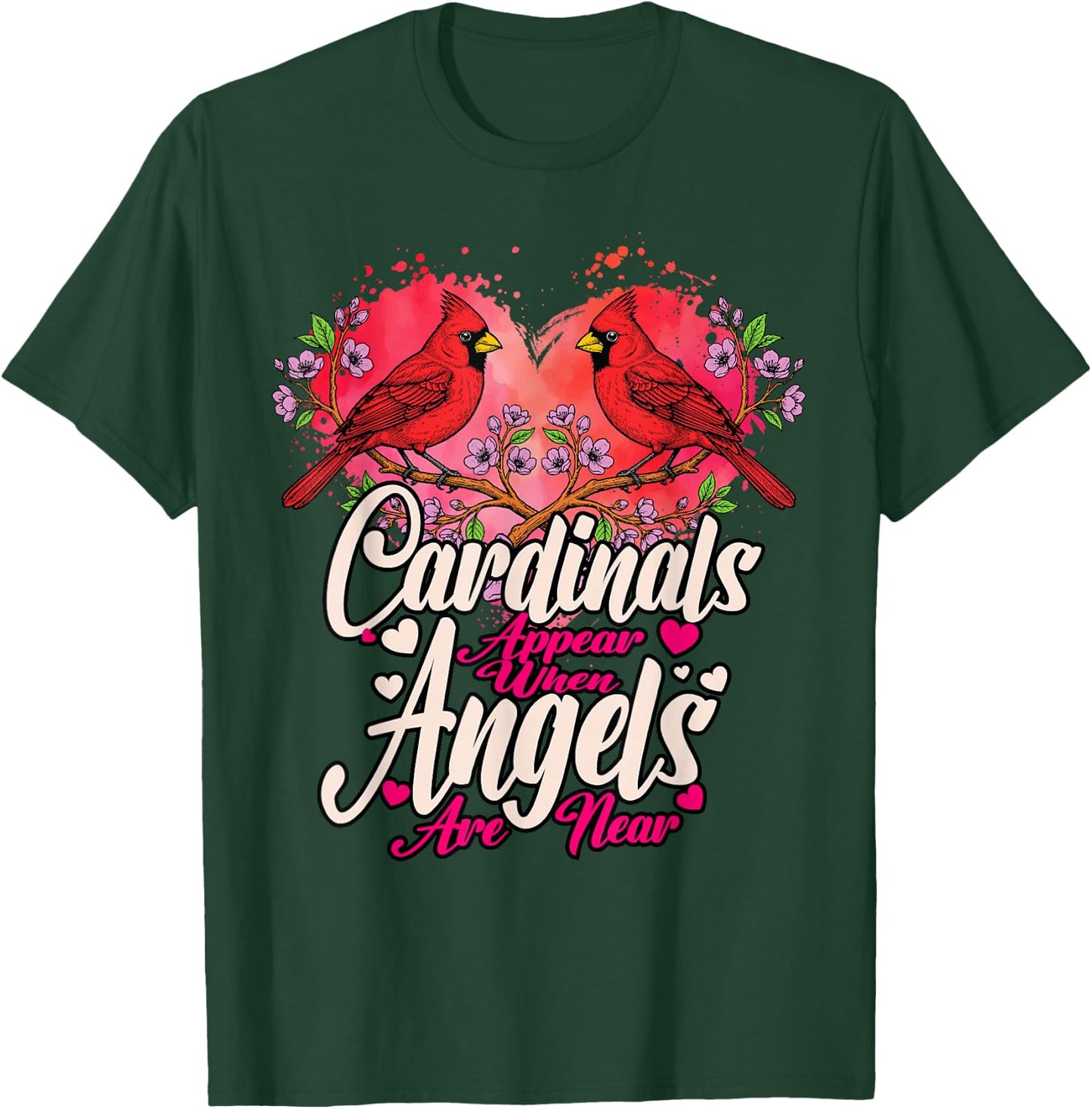 Memorial Heart Red Cardinal Bird Appear Angels are Near T-Shirt - T-Shirt | Forest