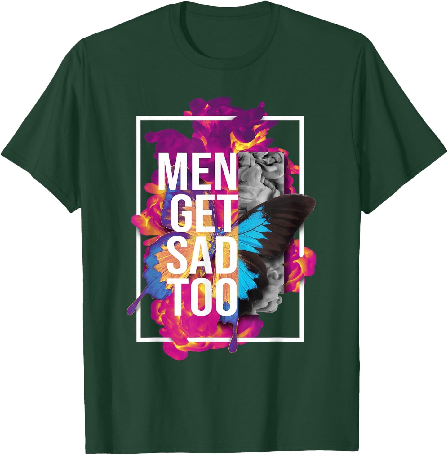 Vintage Men Get Sad Too , black T-Shirt - T-Shirt | Forest