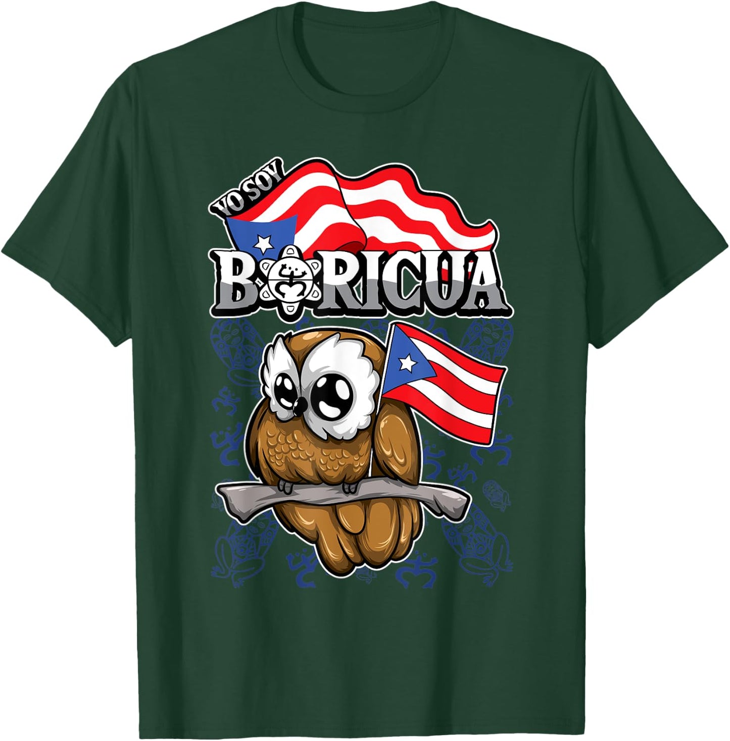 Yo Soy Boricua - Puerto Rico Animals - Owl T-Shirt - T-Shirt | Forest