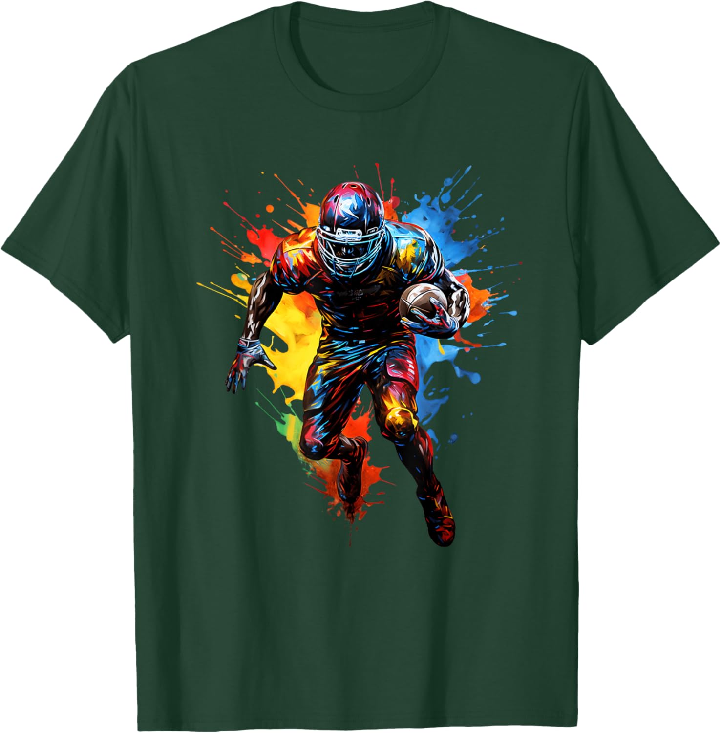 American Football Player Colour T-Shirt - T-Shirt | Forest