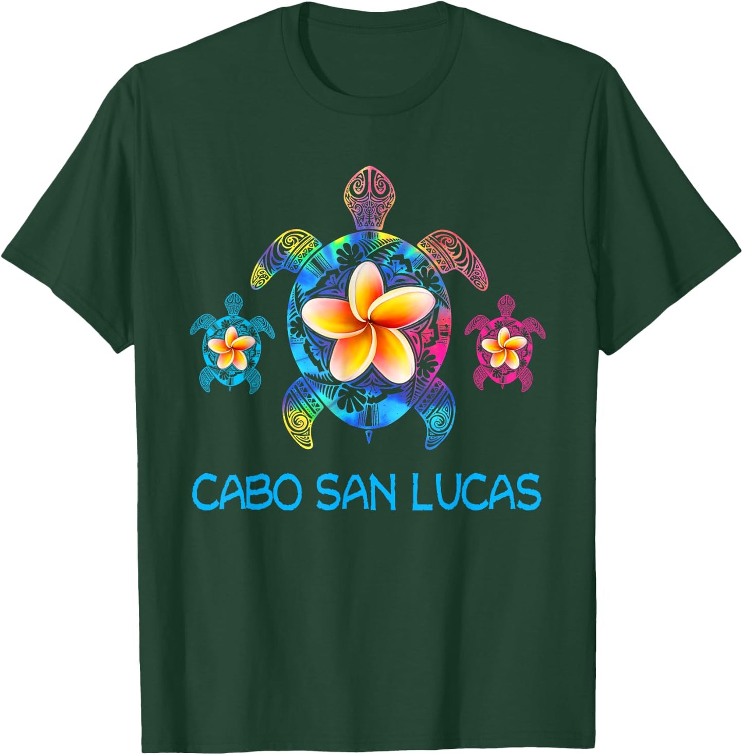 Cabo San Lucas Mexico Tribal Tie Dye Sea Turtle T-Shirt - T-Shirt | Forest