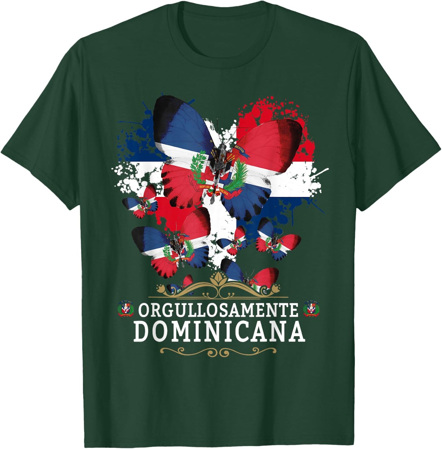 Republica Dominicana Butterfly & Dominican Flag T-Shirt - T-Shirt | Forest