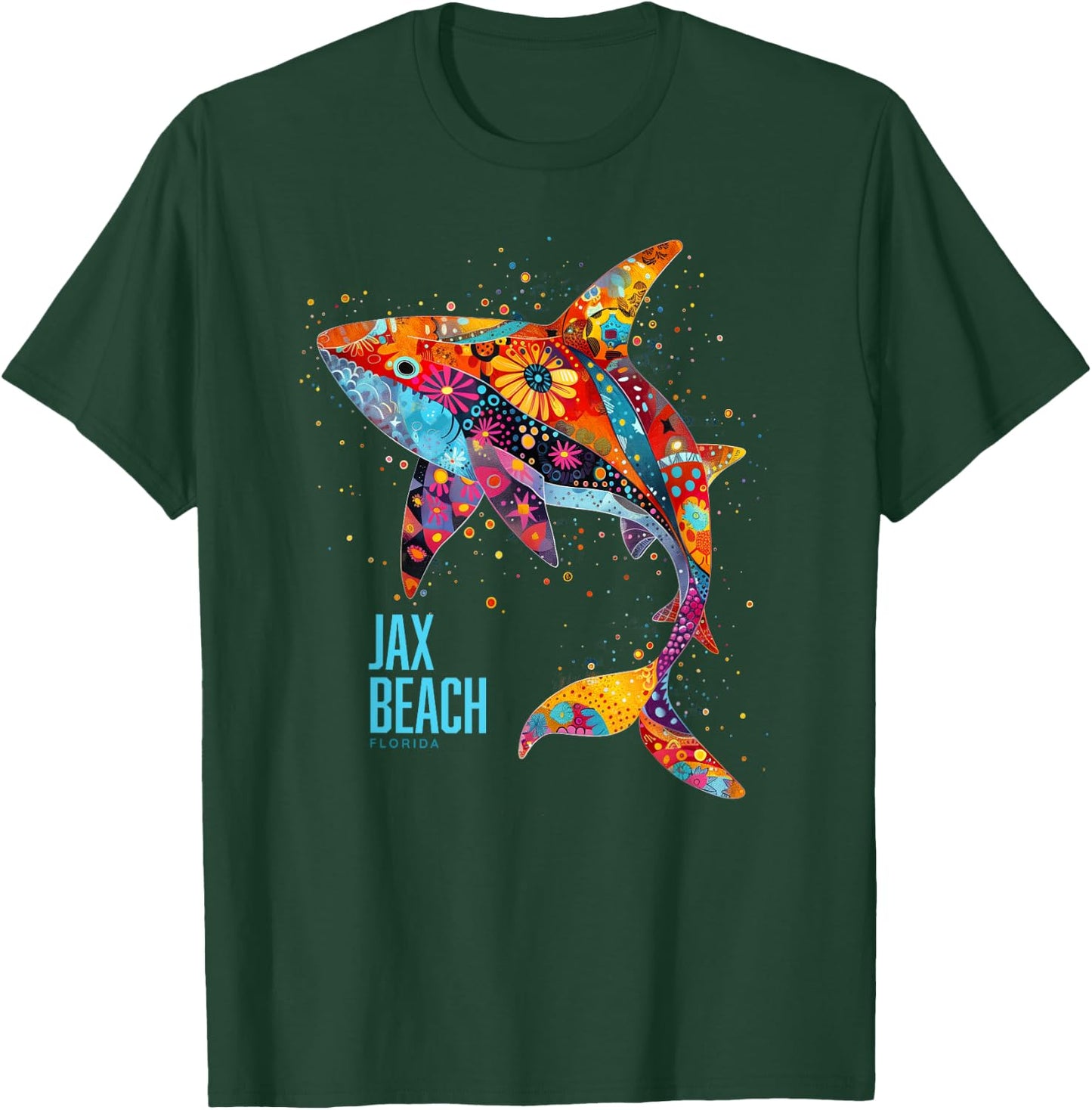 Jax Beach Florida Vacation Jacksonville FL Tribal Shark Women T-Shirt - T-Shirt | Forest