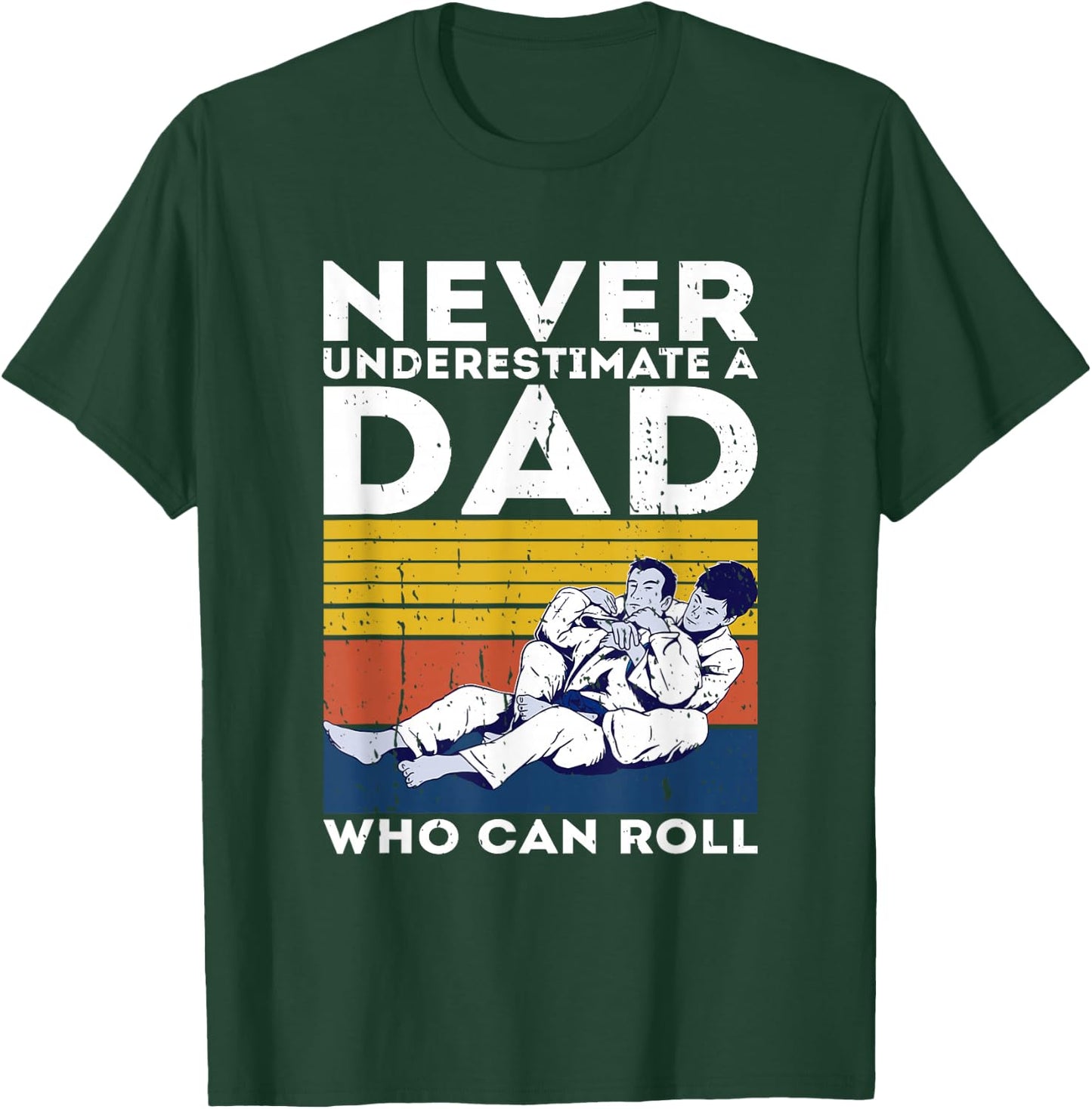 Retro Jiu-Jitsu Dad BJJ Men Father Vintage T-Shirt - T-Shirt | Forest
