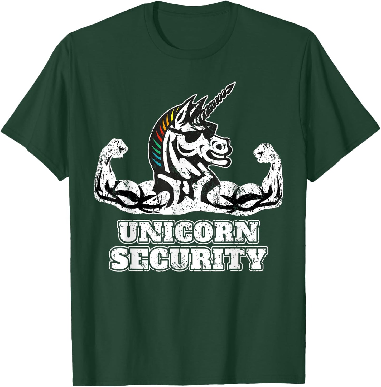 Muscular I Funny Unicorn I Unicorn Security T-Shirt - T-Shirt | Forest