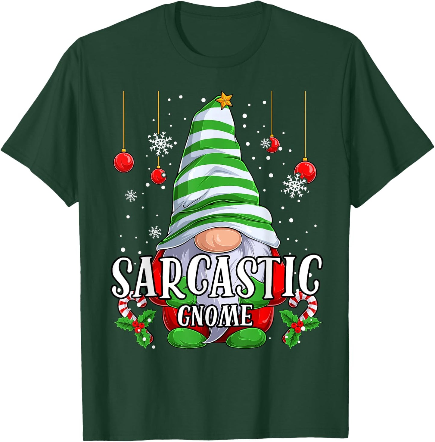 Sarcastic Gnome christmas pajamas matching family group T-Shirt - T-Shirt | Forest