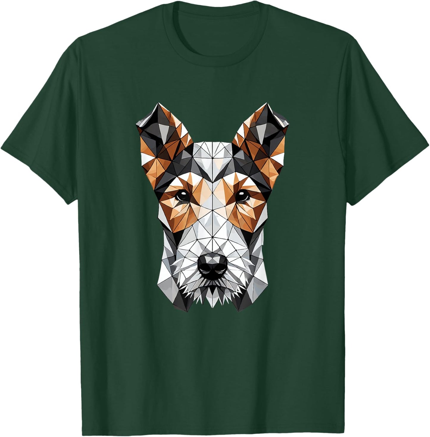 Geometric Art Wire Fox Terrier Wire Hair Fox T-Shirt - T-Shirt | Forest