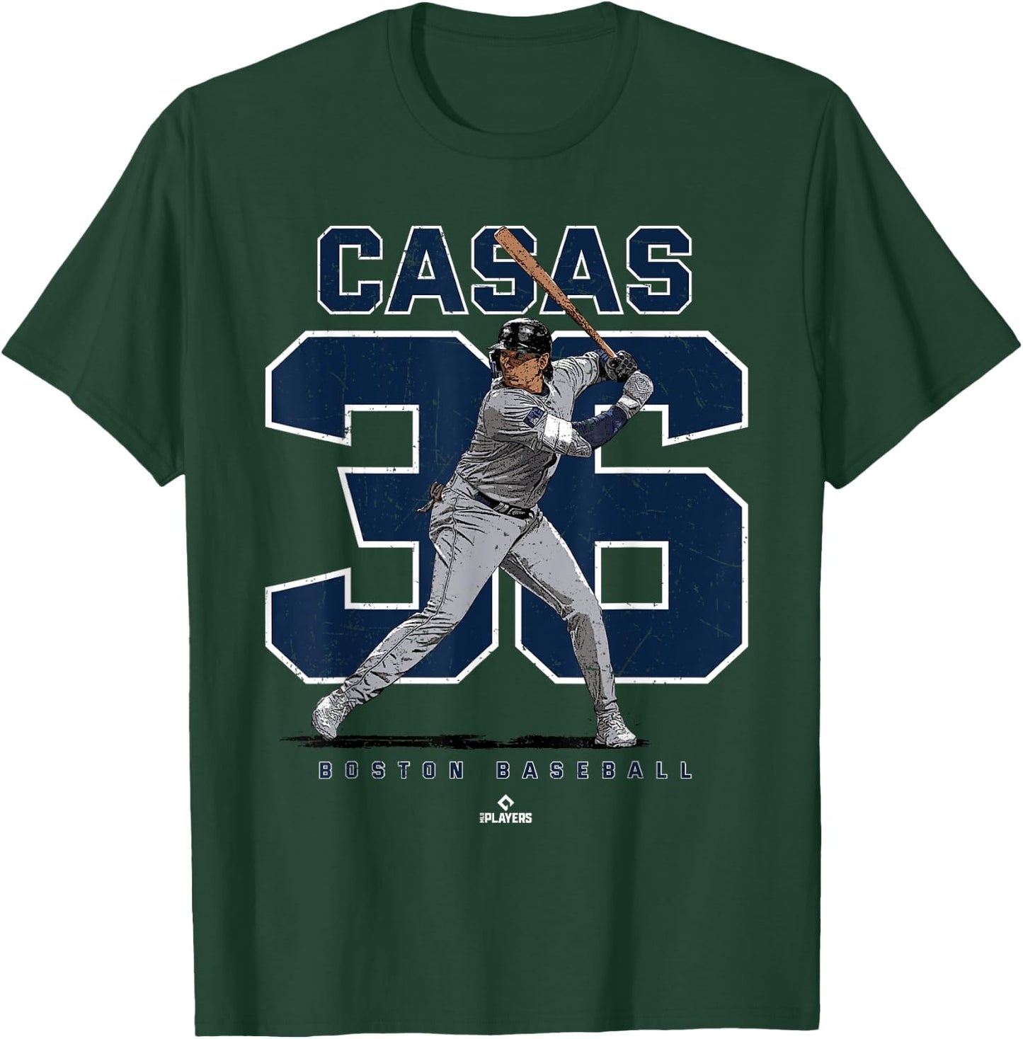 Number and Portrait Triston Casas Boston MLBPA T-Shirt - T-Shirt | Forest