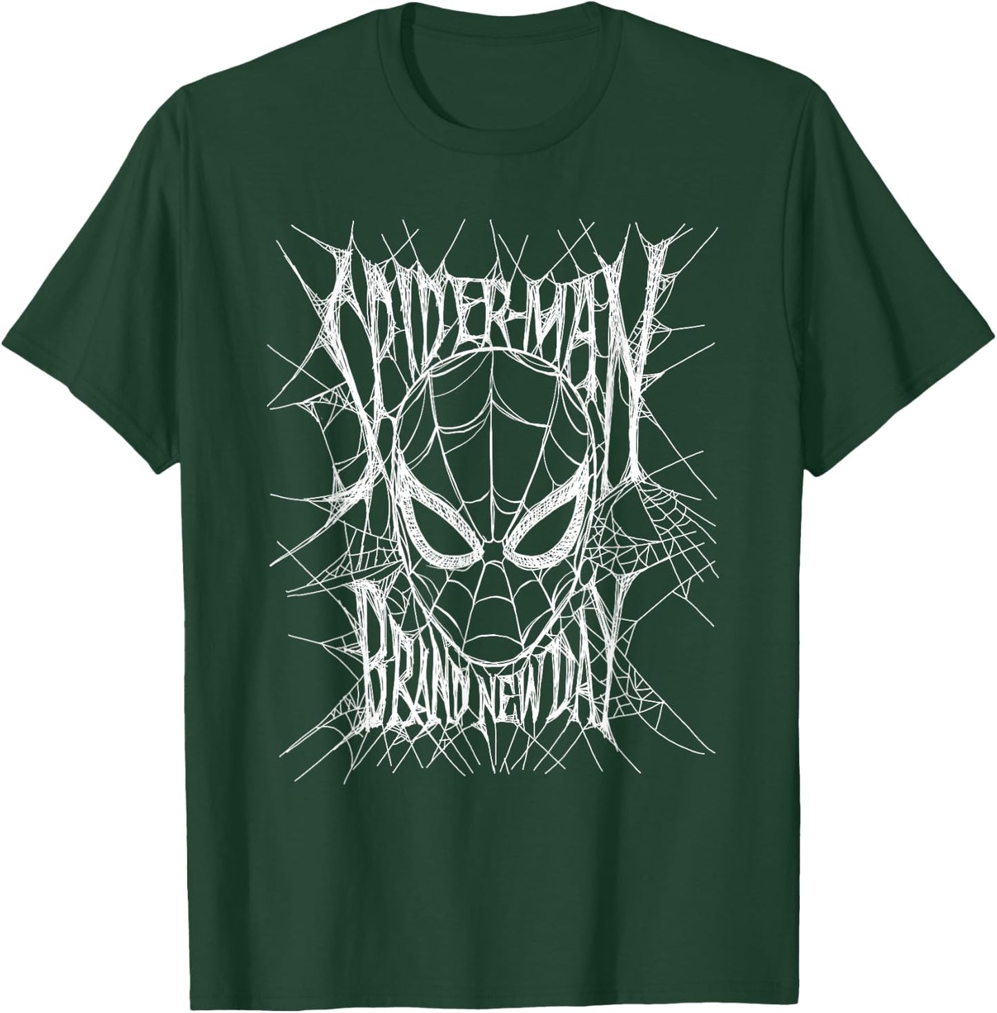 Marvel Studios Spider-Man: BND Movie 2026 Web Mask & Title T-Shirt - T-Shirt | Forest