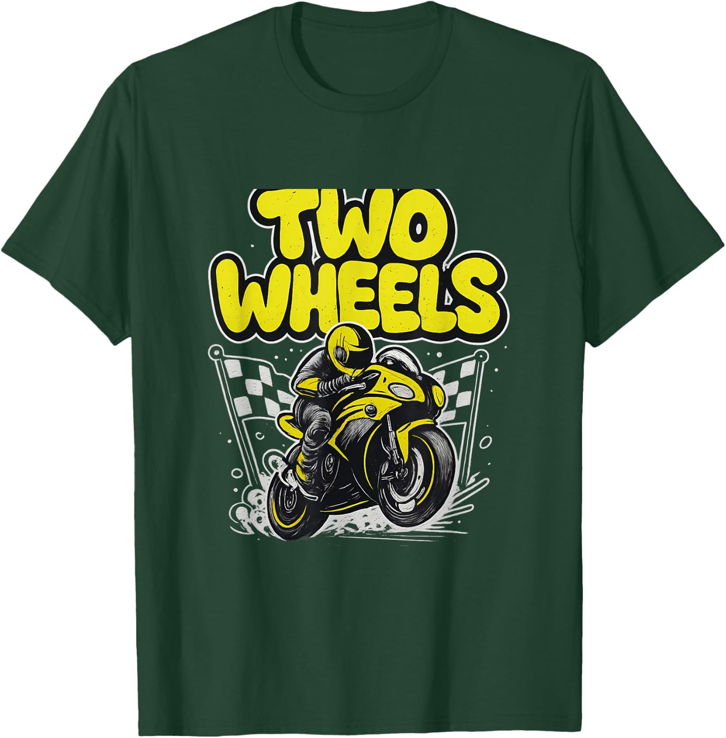 2 Roues Jaune Fluo Noir Moto Graffiti Art T-Shirt - T-Shirt | Forest