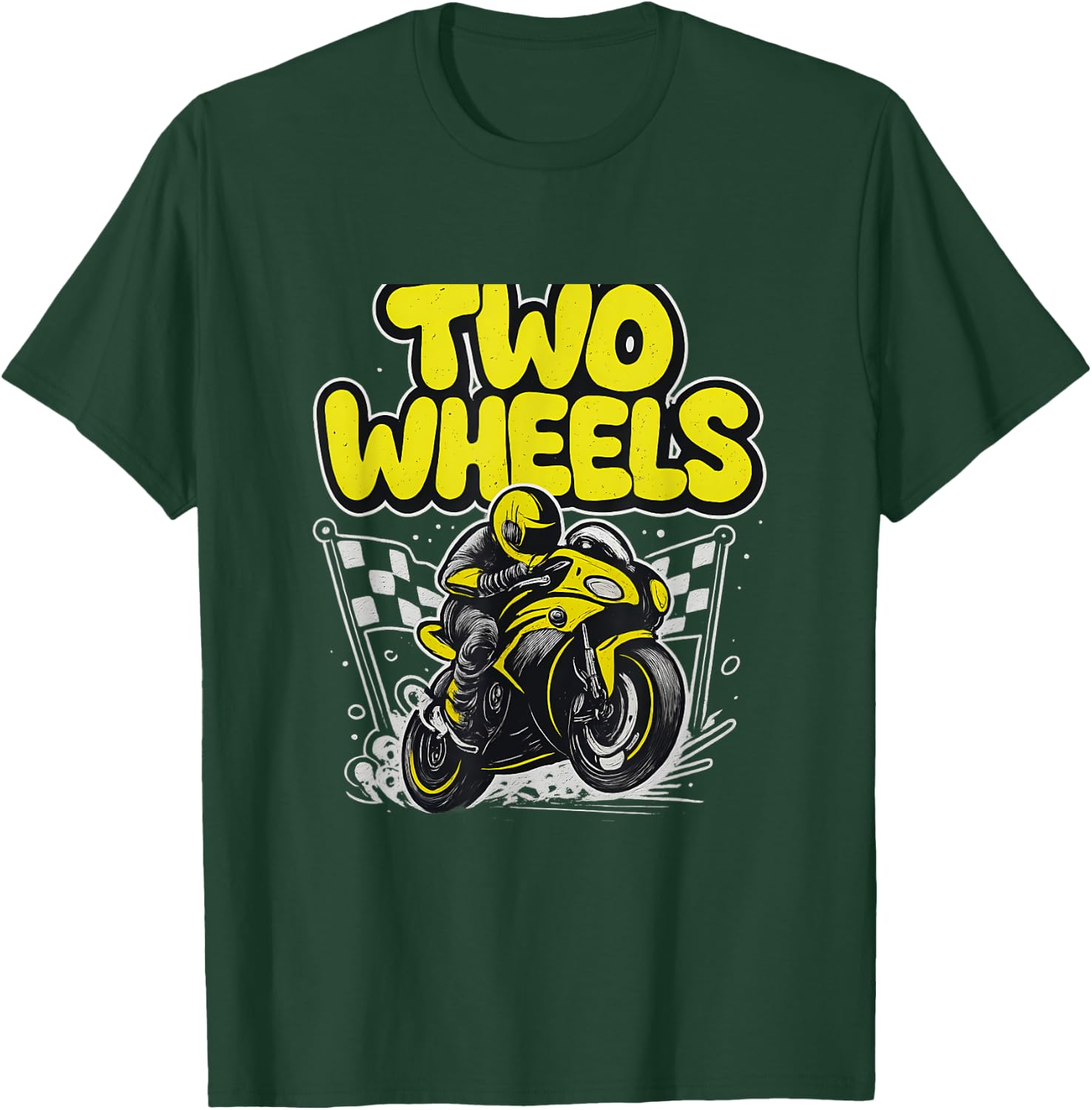 2 Roues Jaune Fluo Noir Moto Graffiti Art T-Shirt - T-Shirt | Forest