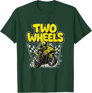 2 Roues Jaune Fluo Noir Moto Graffiti Art T-Shirt - T-Shirt | Forest
