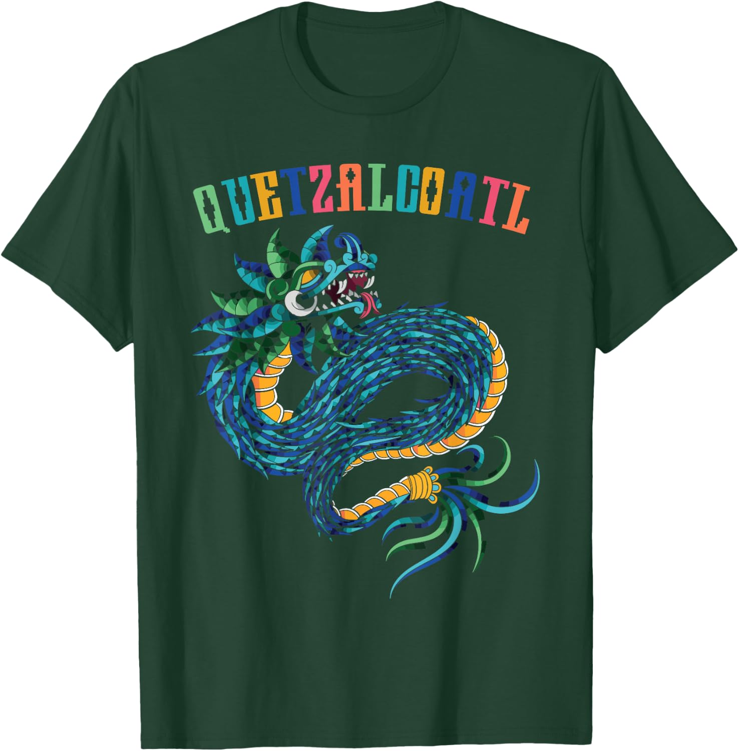 Aztec God Quetzalcoatl Cool Snake Dragon Inca Maya Gifts T-Shirt - T-Shirt | Forest